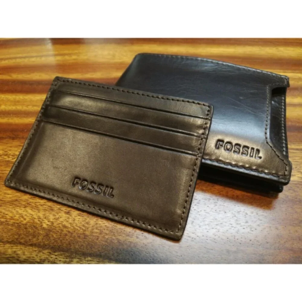 Fossil Men's Derrick Leather Bifold Sliding with Removable Card Case Wallet